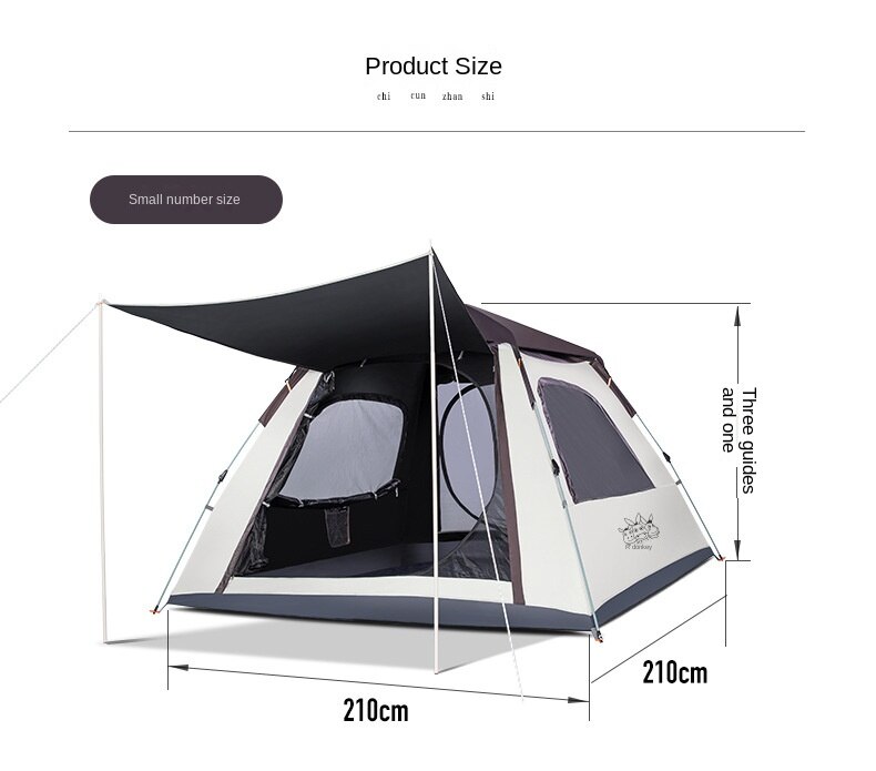 Cheap Goat Tents Tent Outdoor3 4People automatic tent thickened vinyl sun protective outdoor camping picnic tent   